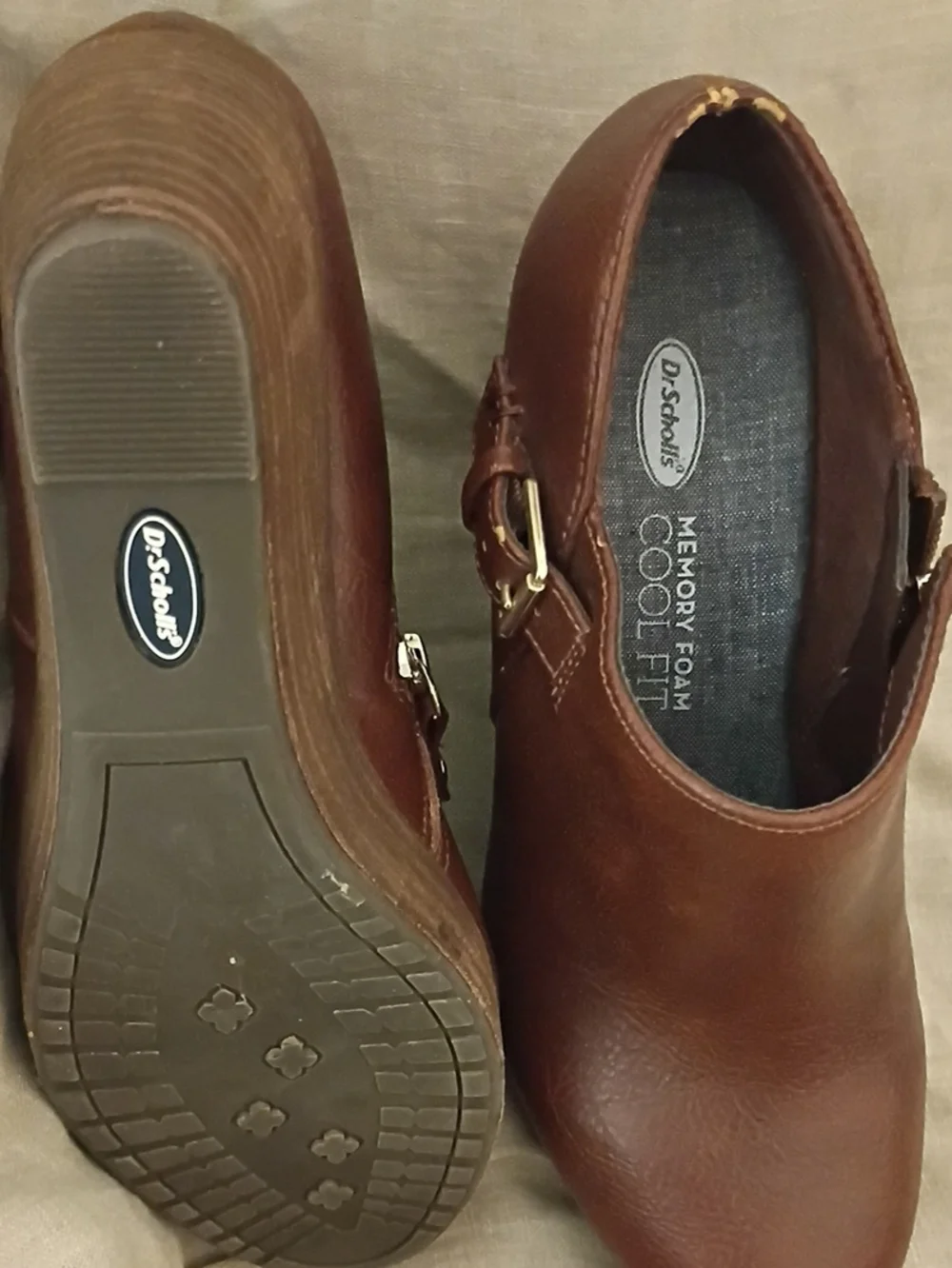 Dr. Scholl's Women's Brown Wedge Booties - Memory Foam Comfort Size 6.5